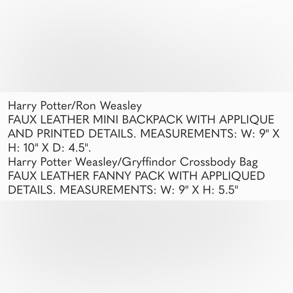 NWT Ron Weasley #2 Quidditch Robes Loungefly Mini Backpack! - Picture 11 of 11